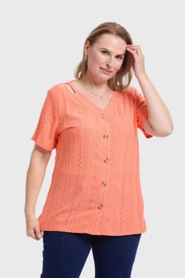 Polera Mujer Abotonada Damasco