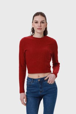 Sweater Mujer Detalle Rojo