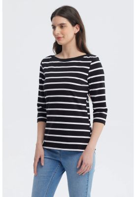 Imagen 2 del producto Polera Mujer Print Rayas Negro