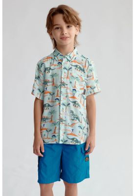Camisa Niño Guayabera Aqua l
