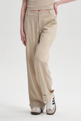 Pantalón Mujer Basta Doblada Beige