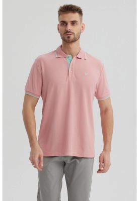Polera Hombre Pique Básica Lisa Palo Rosa III