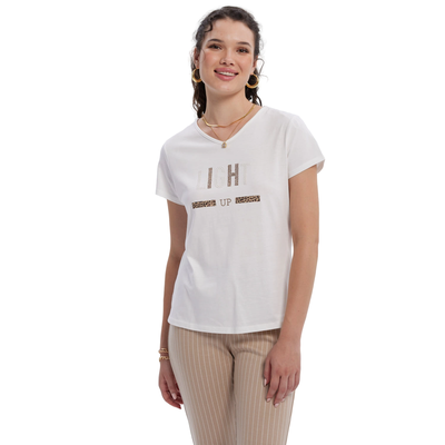 Imagen 2 del producto Polera Mujer Print Aplicación Folia Crudo