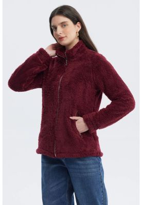 Imagen 2 del producto Polar Mujer Básico Peludo Burdeo