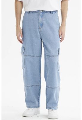 Imagen 1 del producto Jeans Hombre Baggy Cargo Azul Claro