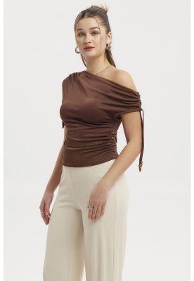 Imagen 2 del producto Polera Mujer Ajustado Nudo Café Oscuro