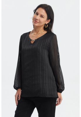 Imagen 2 del producto Blusa Mujer Aplicación Cuello Negro