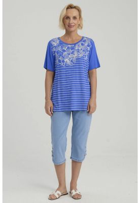 Polera Mujer Estampada Azulino