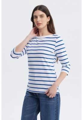 Imagen 2 del producto Polera Mujer Print Rayas Azul