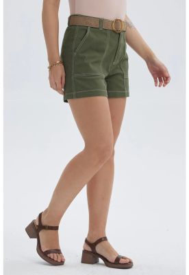 Imagen 2 del producto Short Mujer Con Cinturón Verde Musgo