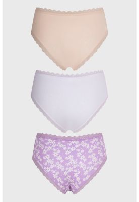 Imagen 2 del producto Calzón Mujer Tripack Pantaleta Algodón Beige