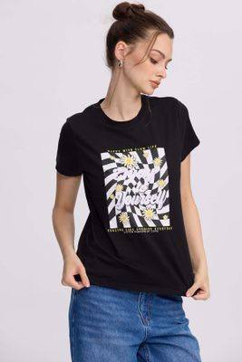 Imagen 2 del producto Polera Mujer Básica Print Negro