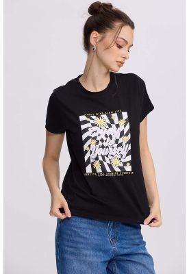 Imagen 2 del producto Polera Mujer Básica Print Negro - ll