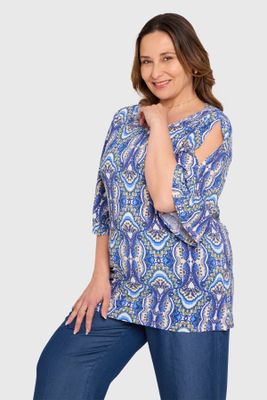 Imagen 2 del producto Polera Mujer Corte En Hombros Azul