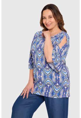 Imagen 2 del producto Polera Mujer Corte En Hombros Azul