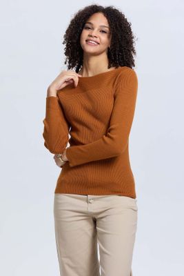 Sweater Mujer Liso Camel