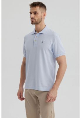 Imagen 2 del producto Polera Hombre Pique Básica Lisa Celeste - V