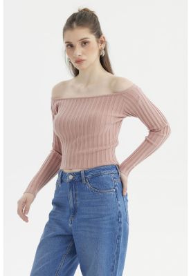 Imagen 2 del producto Sweater Mujer Bardot Crop Palo Rosa