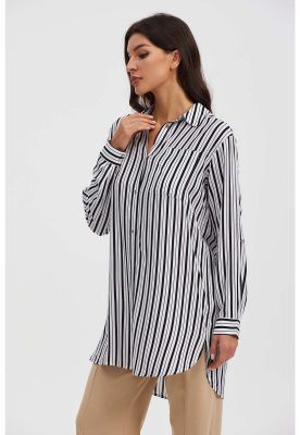 Imagen 2 del producto Blusa Mujer Larga Con Botón Parche Negro