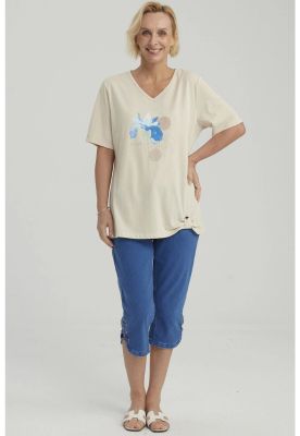 Polera Mujer Print Beige - ll