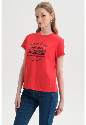 Imagen 2 del producto Polera Mujer Básica Print Rojo