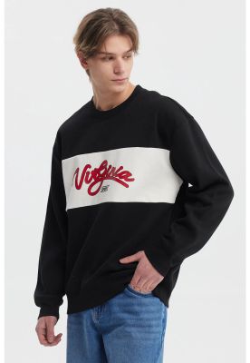 Imagen 2 del producto Polerón Hombre Oversize Cuello Redondo Negro