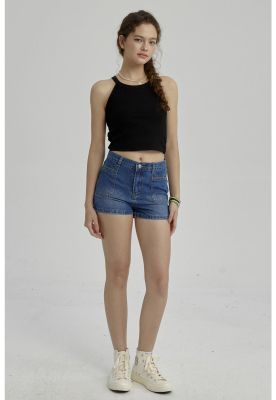 Peto Niña Rib Cuello Halter Negro