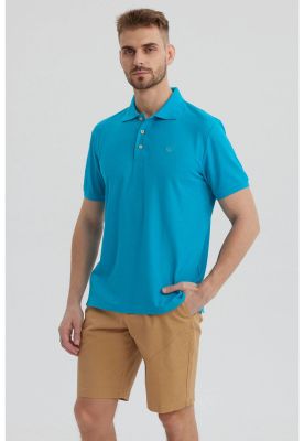 Imagen 2 del producto Polera Hombre Pique Básica Lisa Turquesa - V