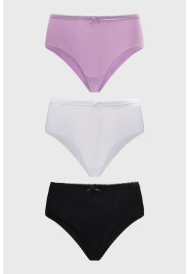 Imagen 1 del producto Calzón Mujer Tripack Pantaleta Detalle Encaje Lila