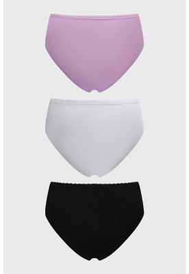 Imagen 2 del producto Calzón Mujer Tripack Pantaleta Detalle Encaje Lila