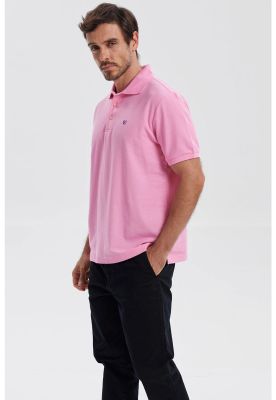 Imagen 2 del producto Polera Hombre Piqué Básica Lisa Rosado - V