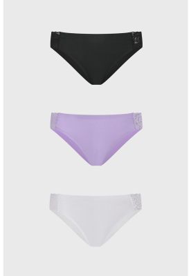 Imagen 1 del producto Calzón Mujer Tripack Detalle Costado Lila