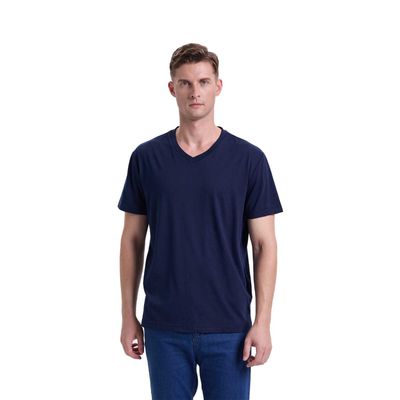 Polera Hombre Cuello V Básica Azul Fashion's Park