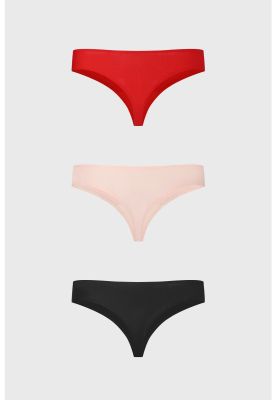 Imagen 2 del producto Calzón Mujer Tripack Colaless Rojo