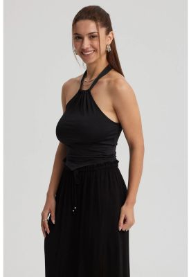 Imagen 2 del producto Polera Mujer Amarra Cuello Negro