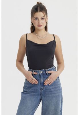 Imagen 1 del producto Peto Mujer Escote Drapeado Negro