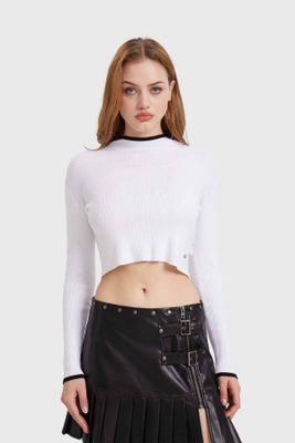 Sweater Mujer Contraste Blanco