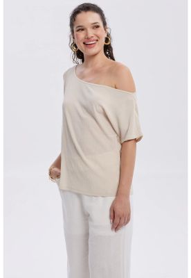 Imagen 2 del producto Polera Mujer Cuello Bote Arena