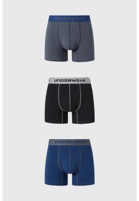 Imagen 1 del producto Bóxer Hombre Tripack Largo Azul Marino
