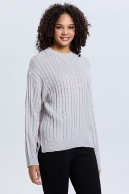Imagen 2 del producto Sweater Mujer Trenzado Gris