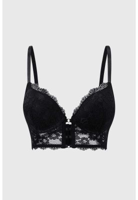 Imagen 1 del producto Sostén Mujer Corset Detalle Cruce Medio Negro