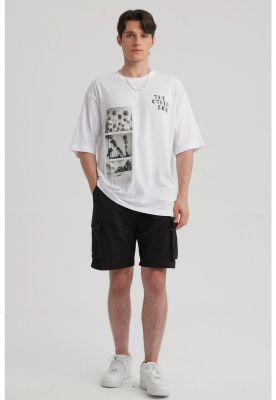 Polera Hombre Print Oversize Blanco - ll