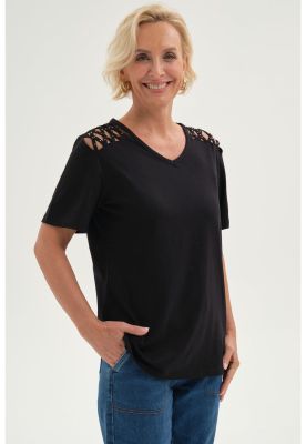 Imagen 2 del producto Polera Mujer Detalle Hombro Negro - ll