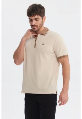 Imagen 2 del producto Polera Hombre Textura Cierre Polo Beige