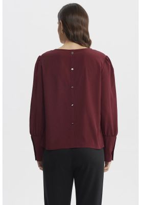 Imagen 2 del producto Blusa Mujer Aplicación Botones Burdeo