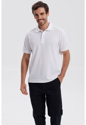 Polera Hombre Piqué Básica Lisa Blanco