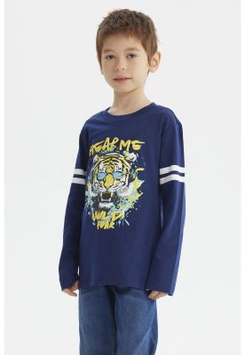 Imagen 2 del producto Polera Niño Toddler Franjas Azul Oscuro