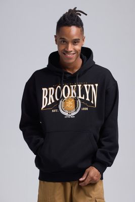 Polerón Hombre Print College Negro Asfalto