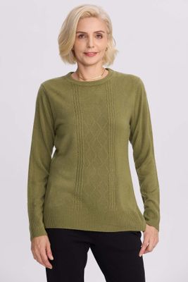 Sweater Mujer Cerrado Verde Militar