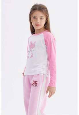 Imagen 2 del producto Polera Niña Recogido Costado Rosado